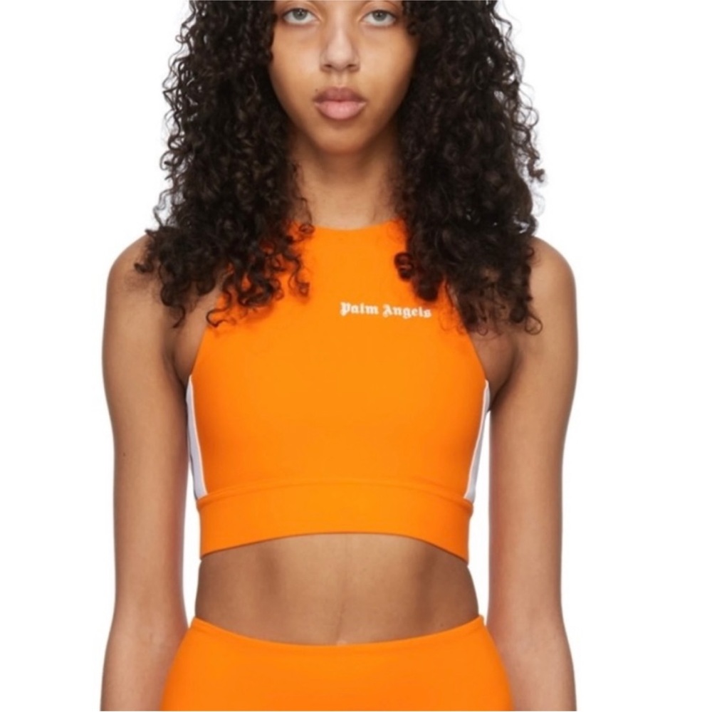 Palm Angels Orange Training Sport Crop Top